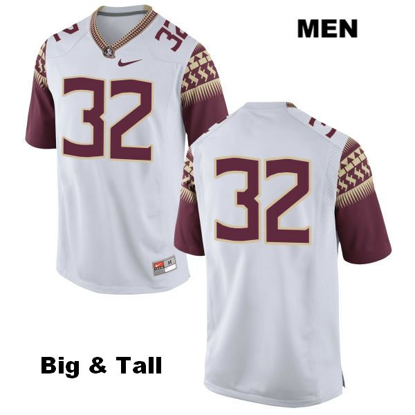 Men's NCAA Nike Florida State Seminoles #32 Gabe Nabers College Big & Tall No Name White Stitched Authentic Football Jersey CWB1569KN